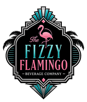 The Fizzy Flamingo Beverage Company Art Deco logo